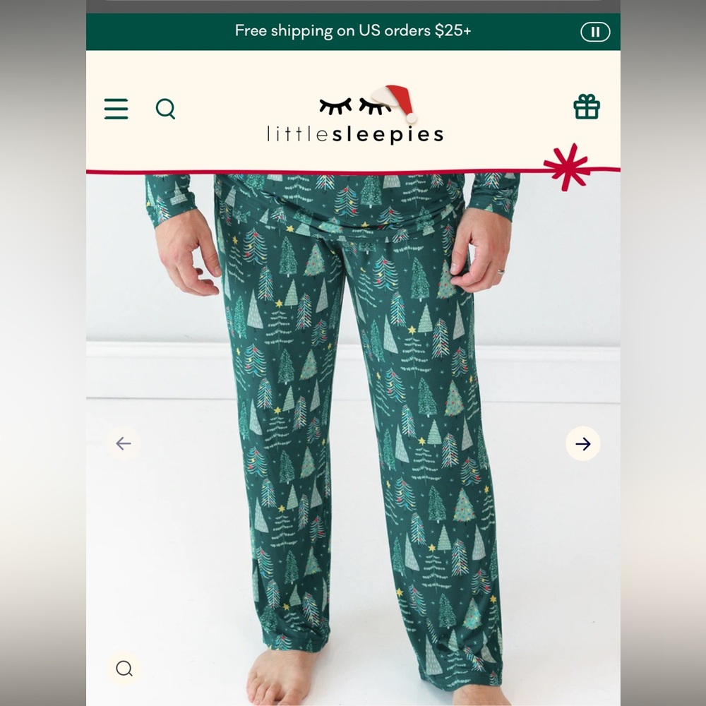 Little Sleepies Twinkling Trees Men’s Pajama Bottoms